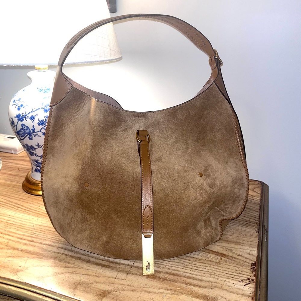 Ralph Lauren Suede Western Large Shoulder Bag 💼 🐎